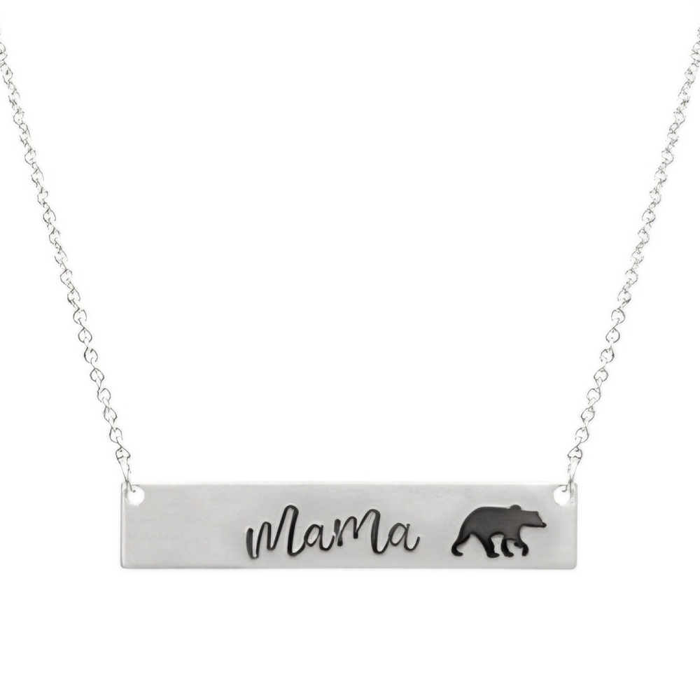 Silver 'Mama' Bear Necklace